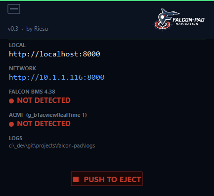 Falcon-Pad launcher window